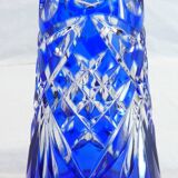 Crystal blue crystal vase from