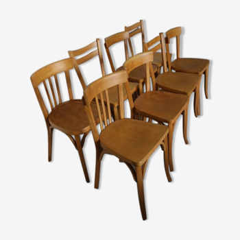Series 8 chairs Baumann light beech 1950