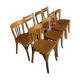 Série 8 chaises Baumann hêtre clair 1950
