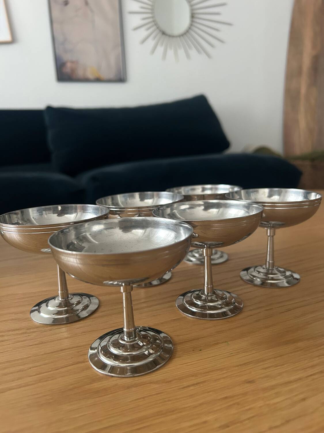 Set of 6 Letang-Remy ice cream cups - 18/10 stainless steel