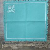 Nappe et 12 serviettes en coton vert d'eau
