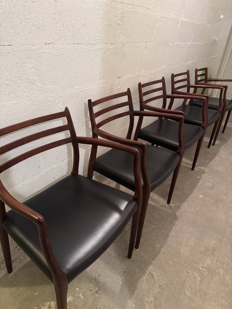 5 Fauteuils scandinave Niels o Møllers Møbelfabrik modéle 62