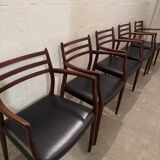 5 Fauteuils scandinave Niels o Møllers Møbelfabrik modéle 62