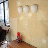 3 Wilhem Wagenfeld wall lamps, Peill & Putzler, "Muschel", 1950s