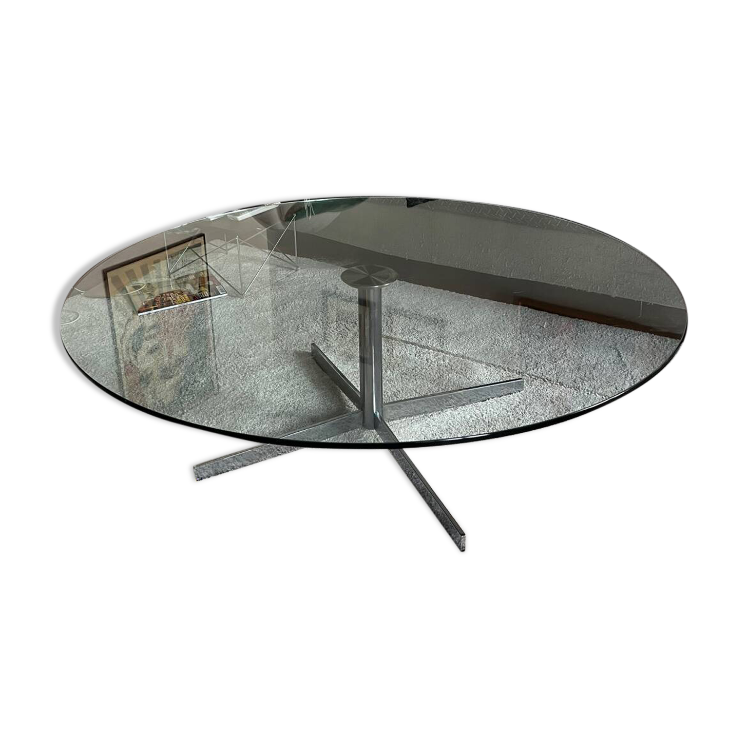 Glass coffee table in Roche Bobois style