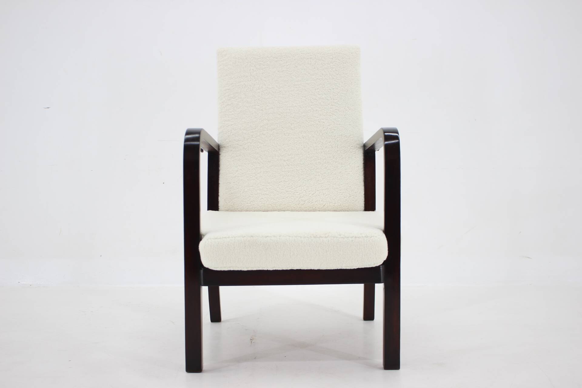 1940s Restored Beech Adjustable Armchair ,Czechoslovakia