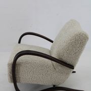 1930s Jindrich Halabala Thonet H-269 Armchair in Sheepskin, Restored