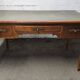 Flat leather desk, Louis-Philippe style, side pull-outs.