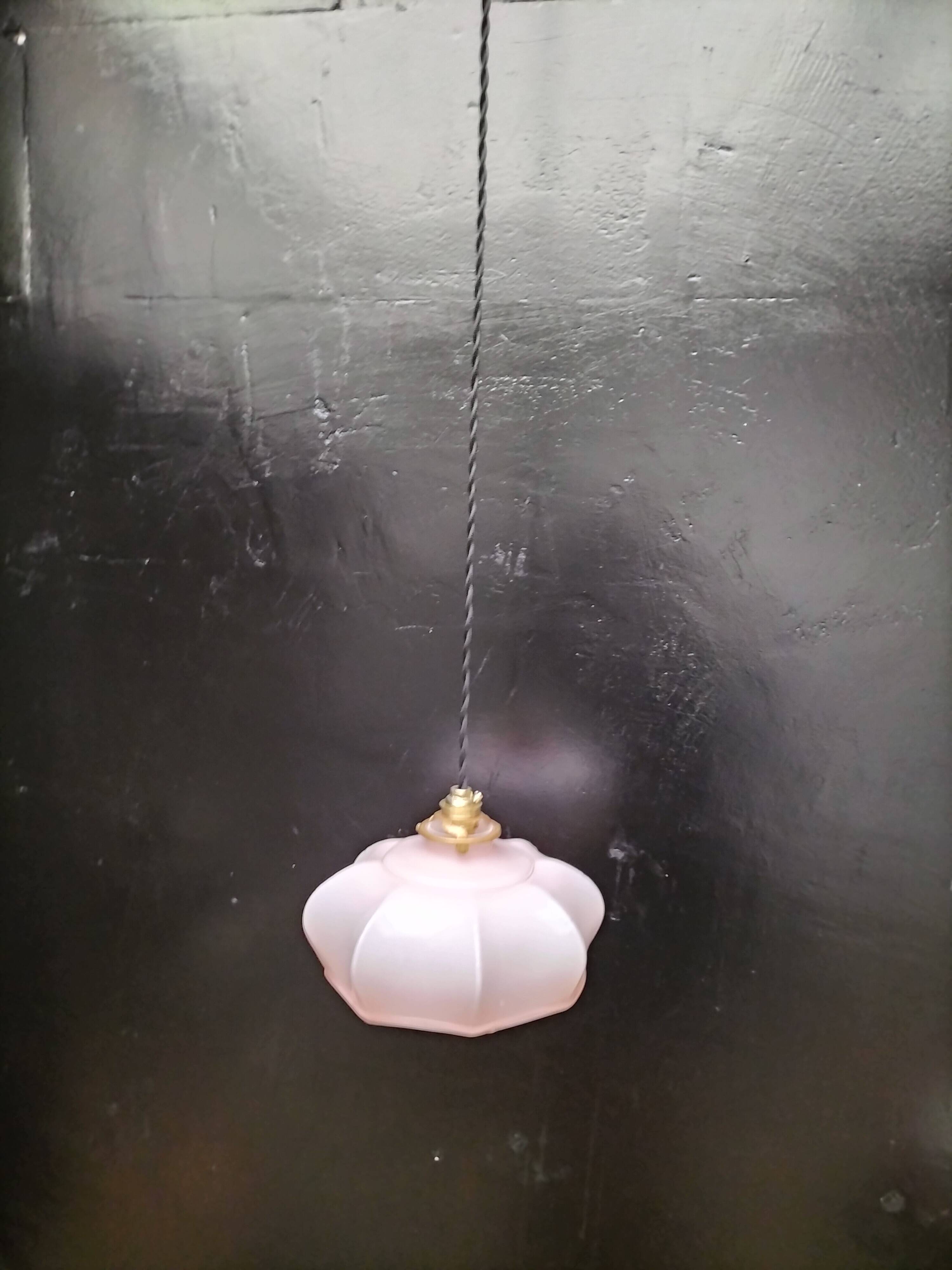 Pink opaline pendant light