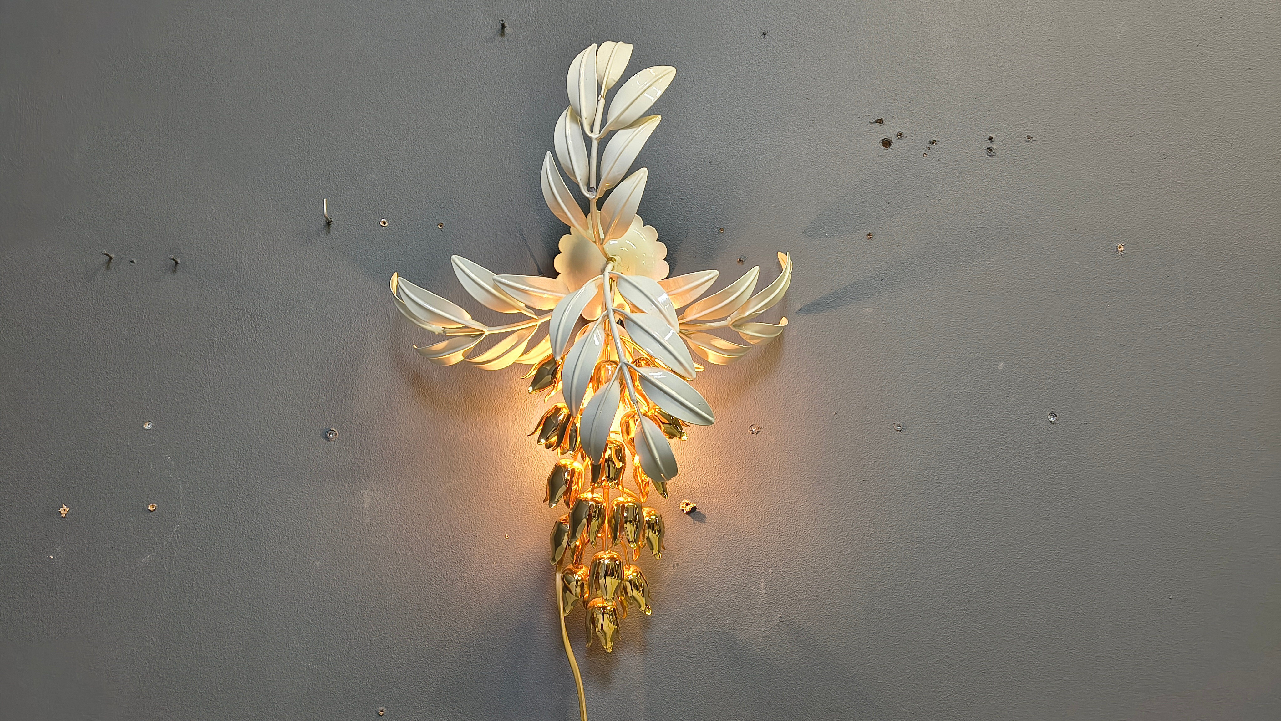 Vintage floral wall lamp by Hans Kögl, 1970s