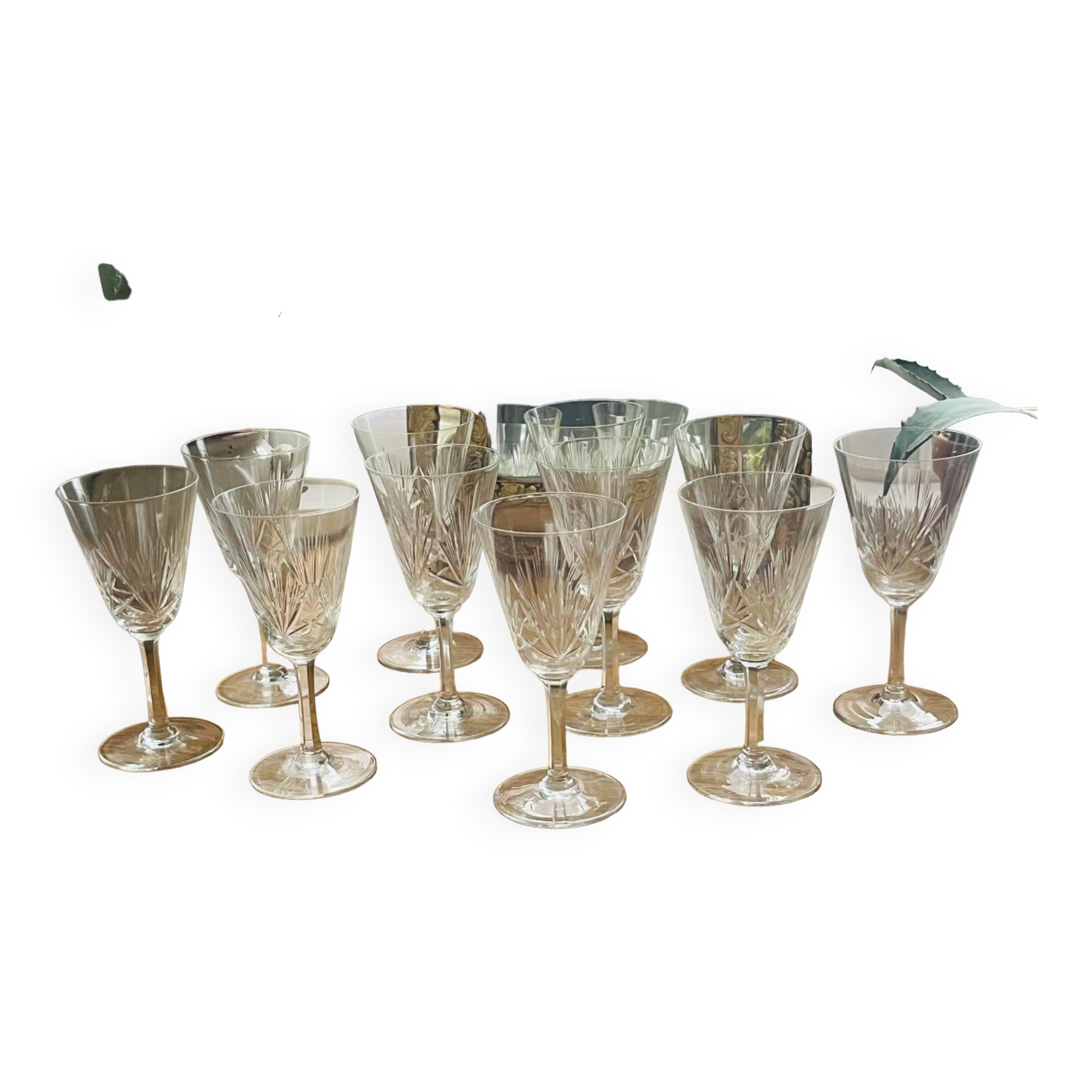 Cut crystal wine glasses