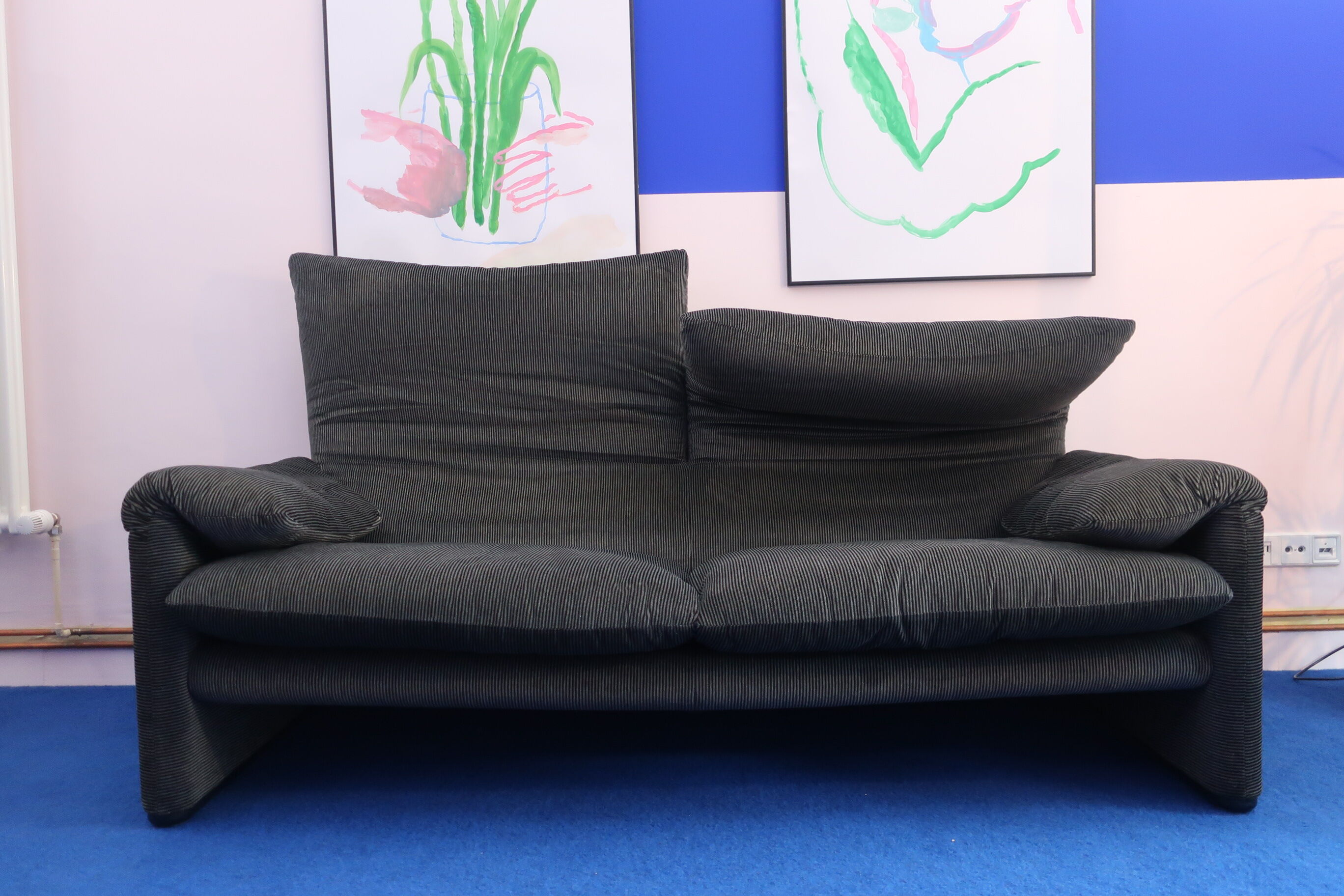 Maralunga sofa 2 seats Cassina edition 80s/90s