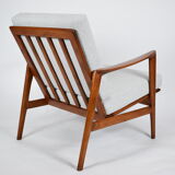 Scandinavian armchair Stefan, restored, 1960s, light grey, teak