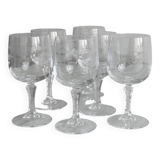 6 digestive glasses in chiseled crystal with floral motifs Matignon model.