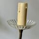 Vintage brass and glass three-branch chandelier