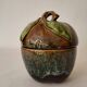 Covered stoneware pot