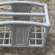 Bamboo and rattan magazine holder, vintage grey canning