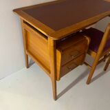 Solid oak and leather desk