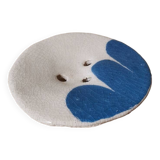 Handmade soap dish blue ceramic pattern