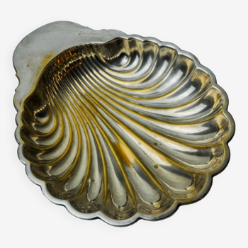 Vide pouch shell, brass, silver plated, Spain, 1970