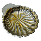 Vide poche coquillage, laiton, plaqué argent, Espagne, 1970