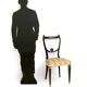 Set of Six Vintage Beech and Brass Dining Chairs with Goldenrod Fabric