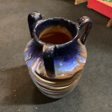 Vintage glass pate vase 3 handles