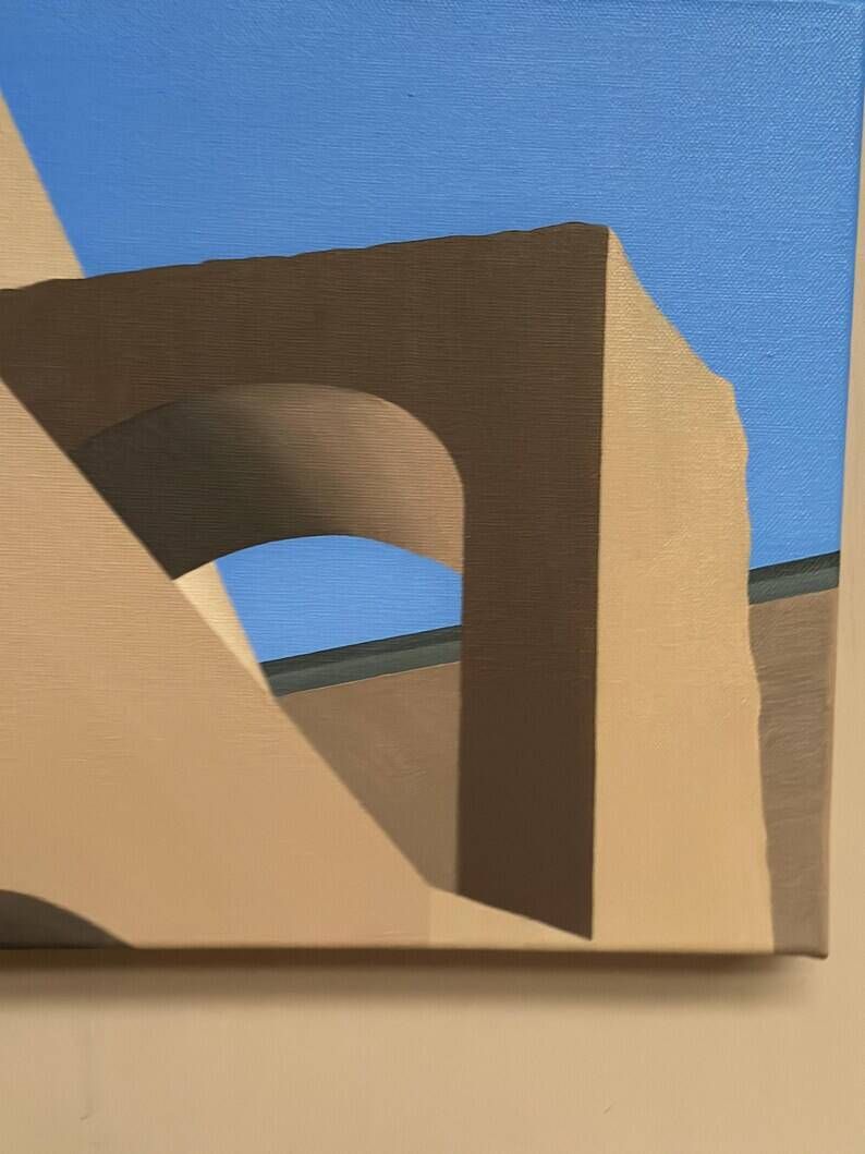 Original Contemporary Swedish Oil on Canvas – “Trajanus Forum III” by Anna Micro Johansson – 2011 – Unframed