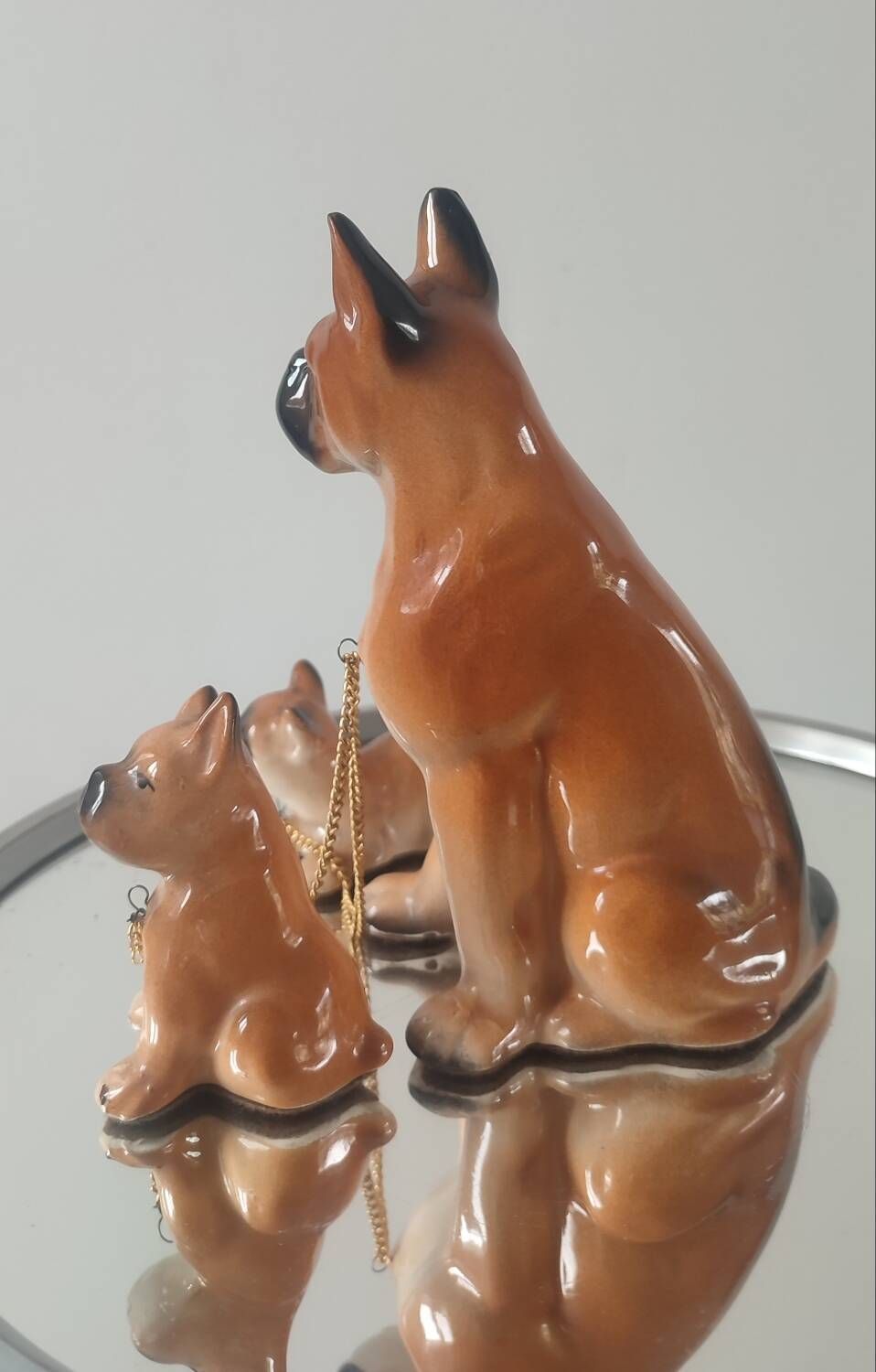 Vintage Ceramic Boxer Family (1950s/60s)