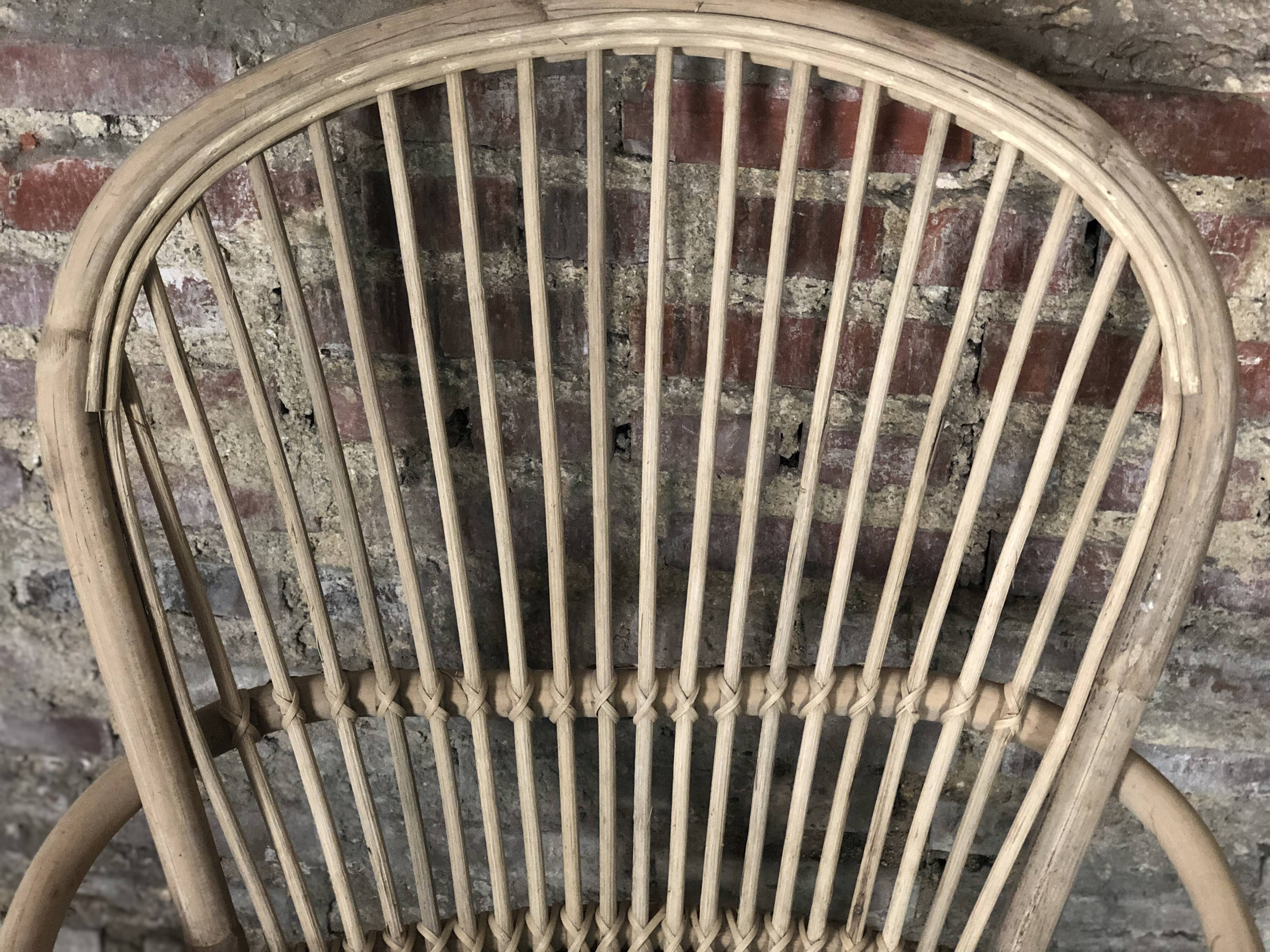 Fauteuil en rotin vintage