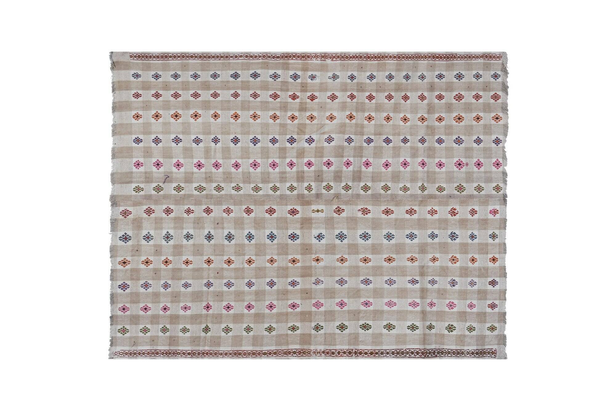 Vintage Turkish kilim handwoven 183x250 cm