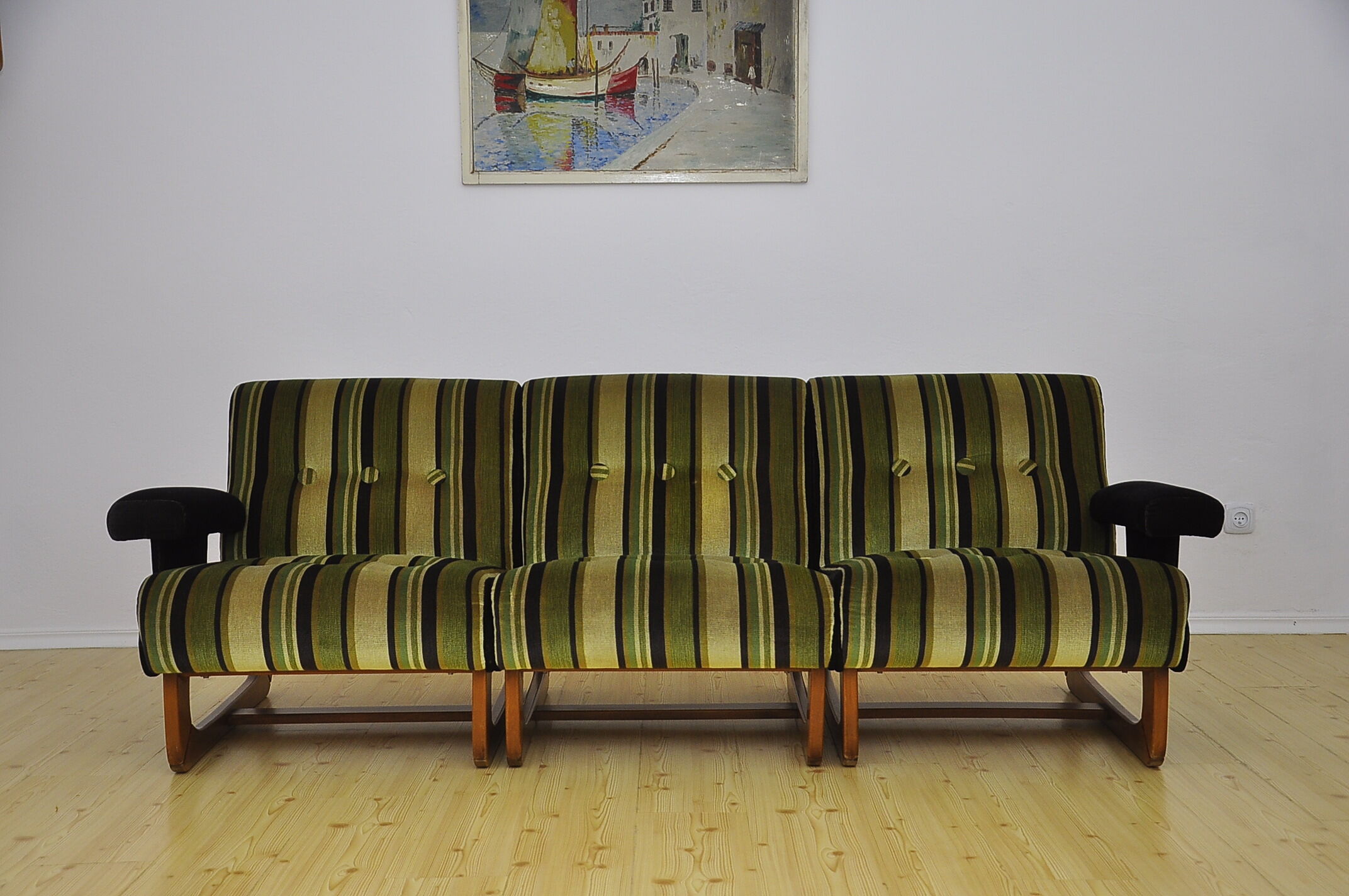 Vintage striped modular sofa, 1970s