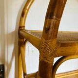 Vintage bamboo rattan shelf bookcase