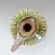 1960s Italian Modern Ceramic Jug, Beige and Green, Bertoncello Manufacturer