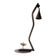 Vintage wrought iron candlestick from the 1960s, zigzag design with removable snuffer.