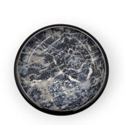Alvino Bagni, centre de table / vide poche en céramique marbrée noire, ca. 1970