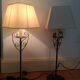Pair of metal lamps with lampshade