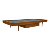 Vintage daybed 1960s minimalist design with drawer in wood