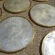 Series of 12 vintage mother-of-pearl coasters