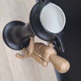 Black ceramic vase 1696