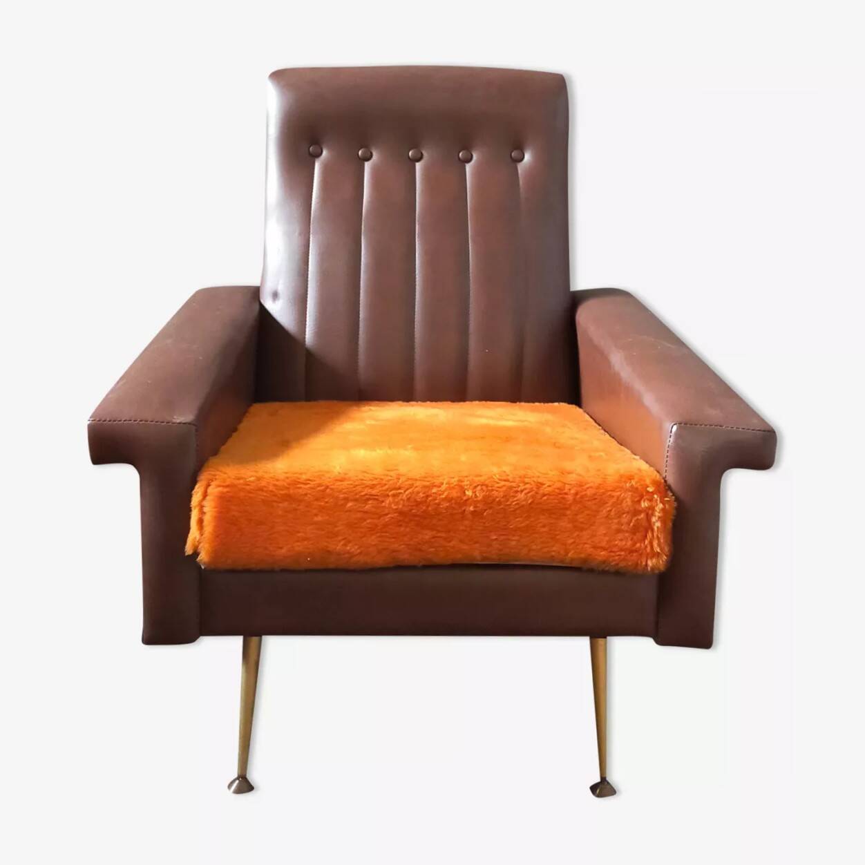 Vintage armchair in faux leather