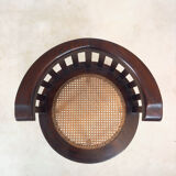 Colonial "Art Deco" armchair in wood and cane.