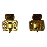 A pair of mid-century Swedish brass wall lights.