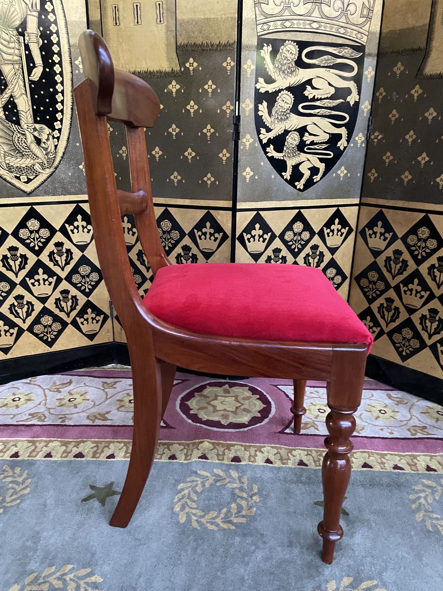 Suite of 6 english mahogany chairs 19th restored