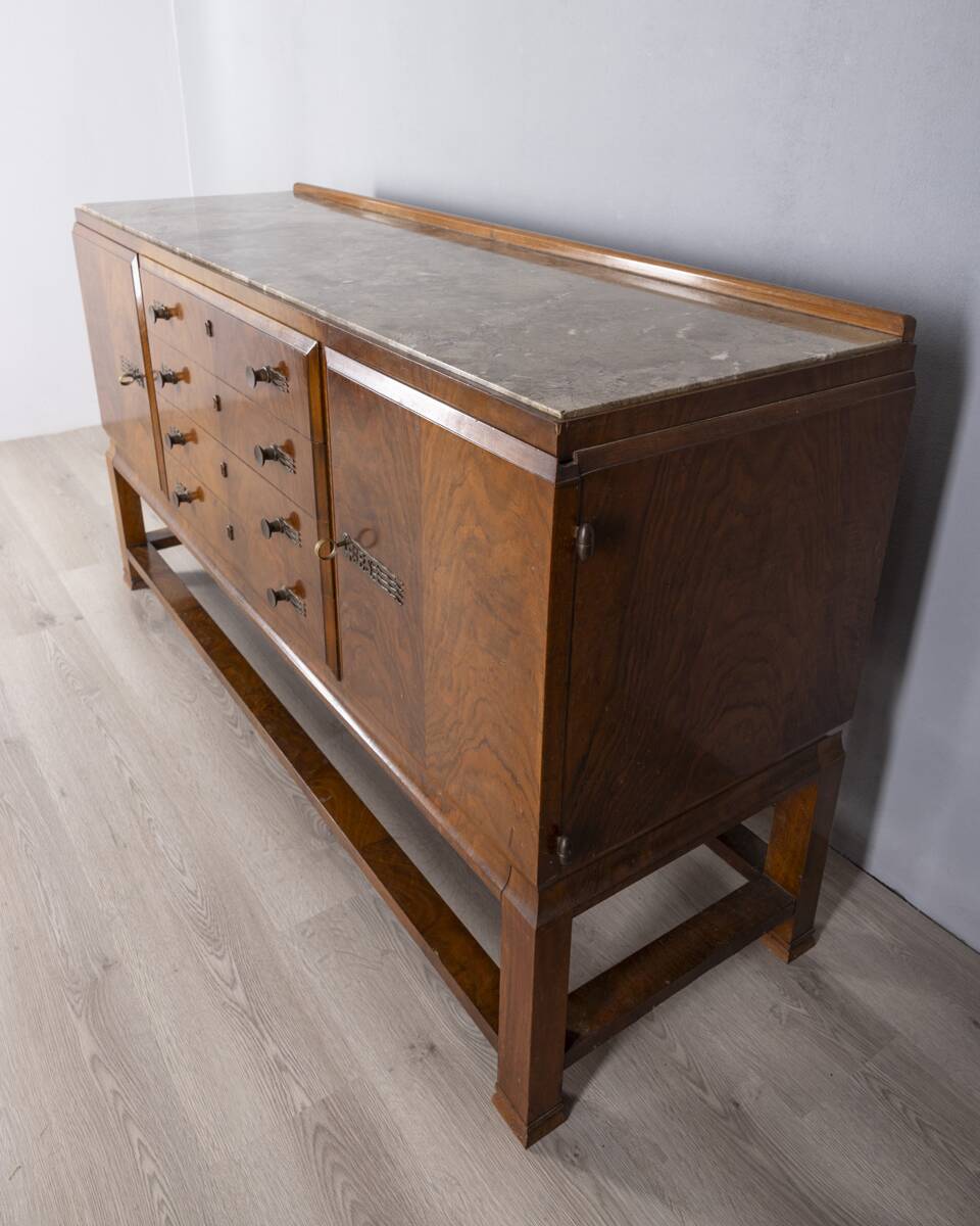 Vintage 1940s Italian-design Radica wood buffet sideboard