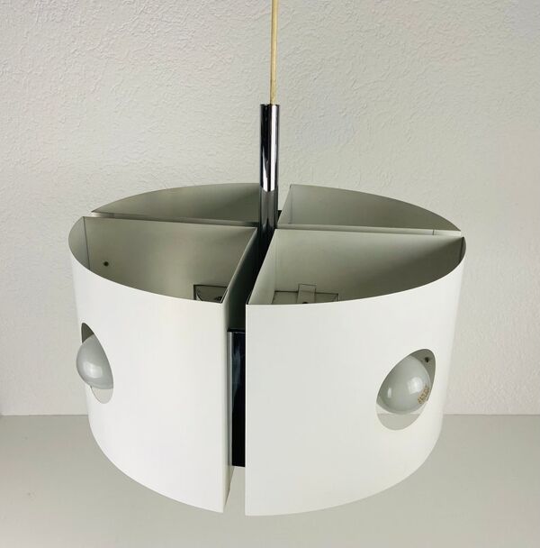Suspension blanche de Klaus Hempel pour Kaiser Leuchten, 1970