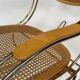 Vintage brass curved wooden rocking chair