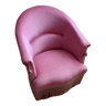 Pink velvet toad armchair