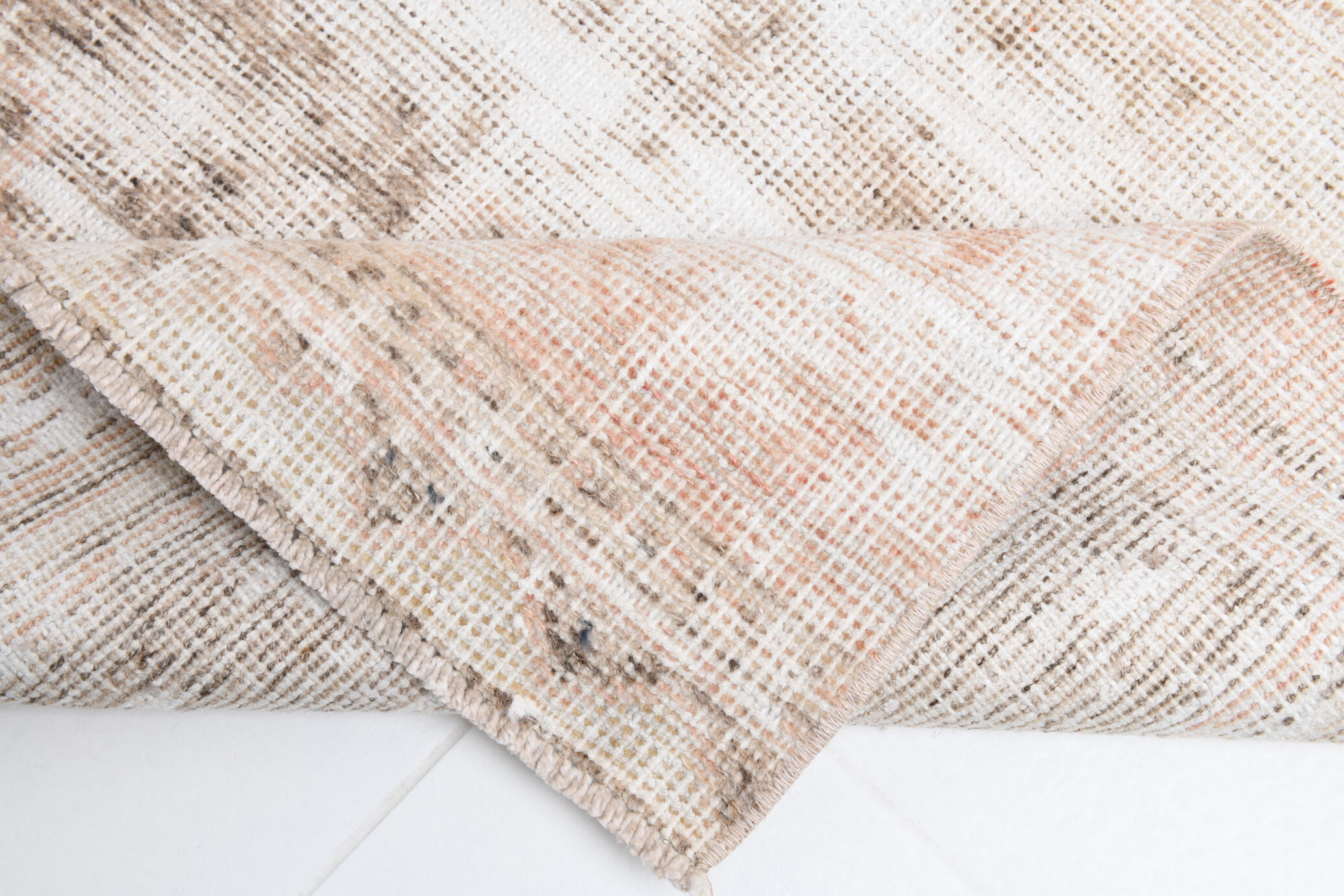 Distressed wool vintage runner rug 312x76cm