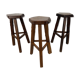 Set of 3 brutalist elm bar stools brand Aranjou